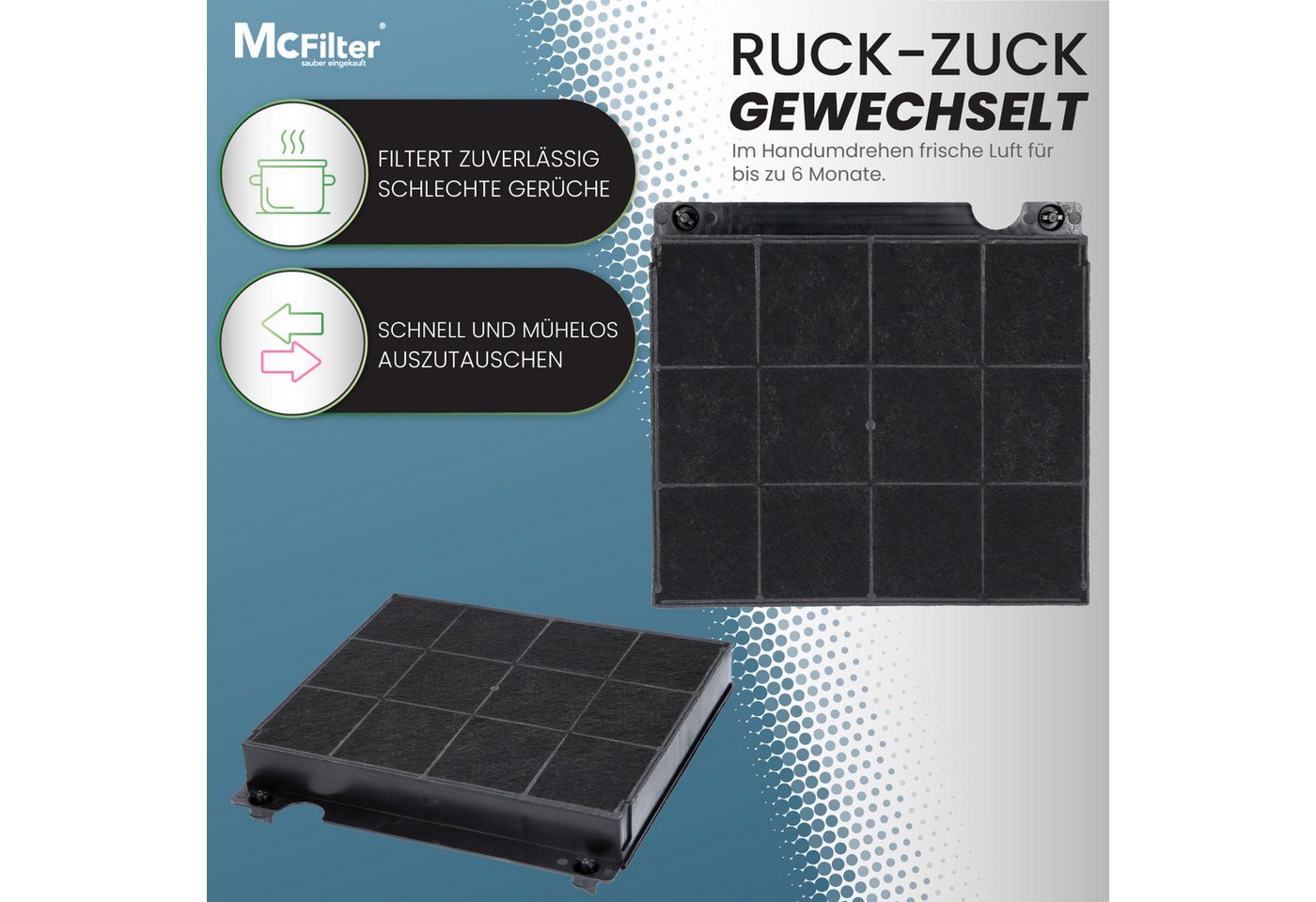 McFilter Aktivkohlefilter 2x Kohlefilter Filter passend für Elica F00333A F00333S F00333, Wpro, AMC027 CHF15/1 AEG Whirlpool Bauknecht 484000008575 Hoover 49018386 Bild 5