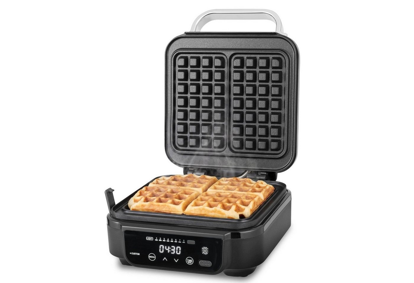 KLAMER Waffeleisen 1200W, Abnehmbare Platten, 5 Programme, 8 Stufen, 1200 W, Abnehmbare Platten, 5 Programme, 8 Bräunungsstufen Bild 4
