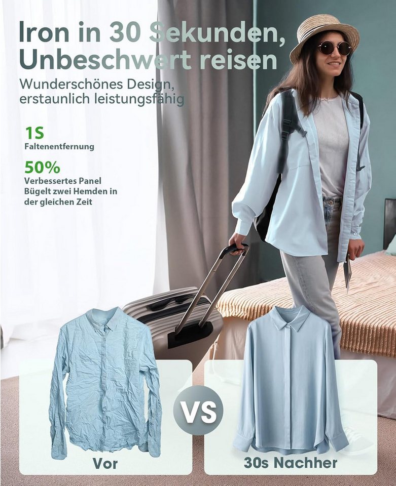 Oneisall Reise-Dampfbügeleisen KALO 2-in-1 Dampfglätter für Global, 1000W Steamer, 1000 W, Tragebar