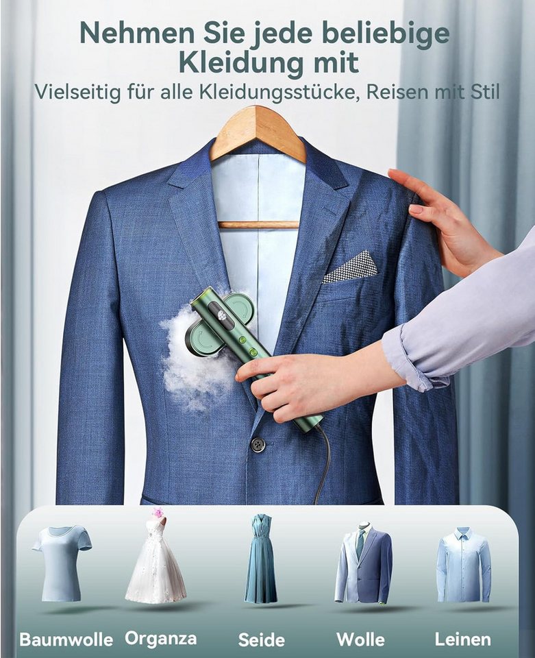 Oneisall Reise-Dampfbügeleisen KALO 2-in-1 Dampfglätter für Global, 1000W Steamer, 1000 W, Tragebar Bild 3