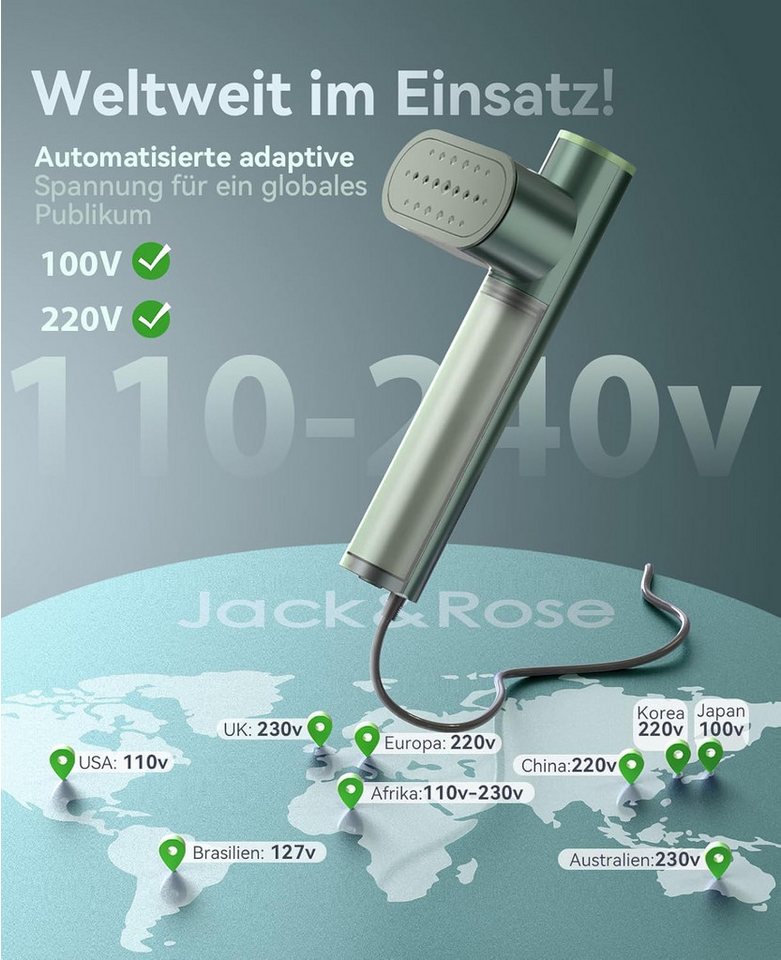 Oneisall Reise-Dampfbügeleisen KALO 2-in-1 Dampfglätter für Global, 1000W Steamer, 1000 W, Tragebar Bild 5