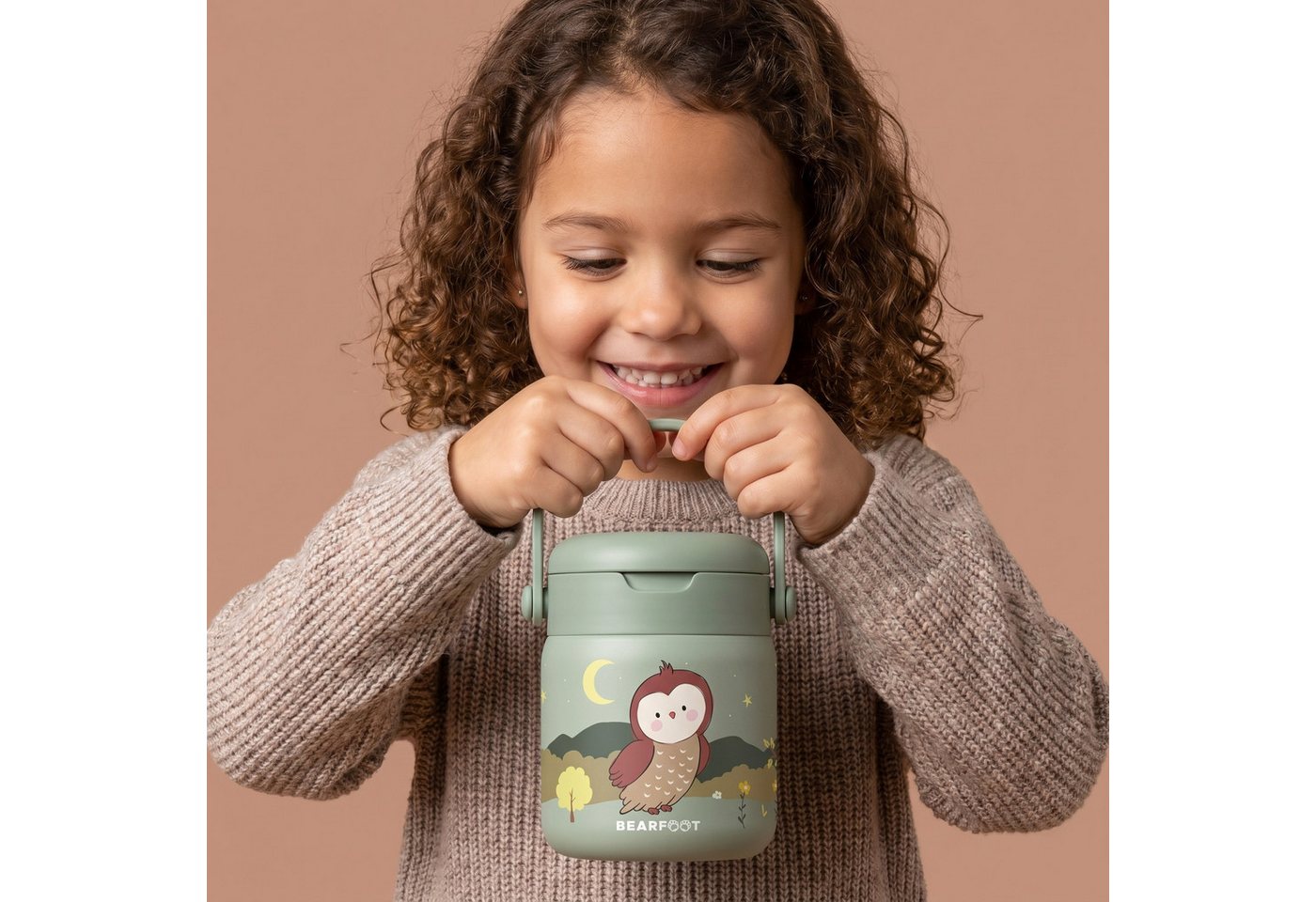 BEARFOOT Trinkflasche Thermobehälter Kinder Edelstahl - Eule Sabei, Thermobehälter, auslaufsicher, Edelstahl, Food jar, BPA-frei Bild 2