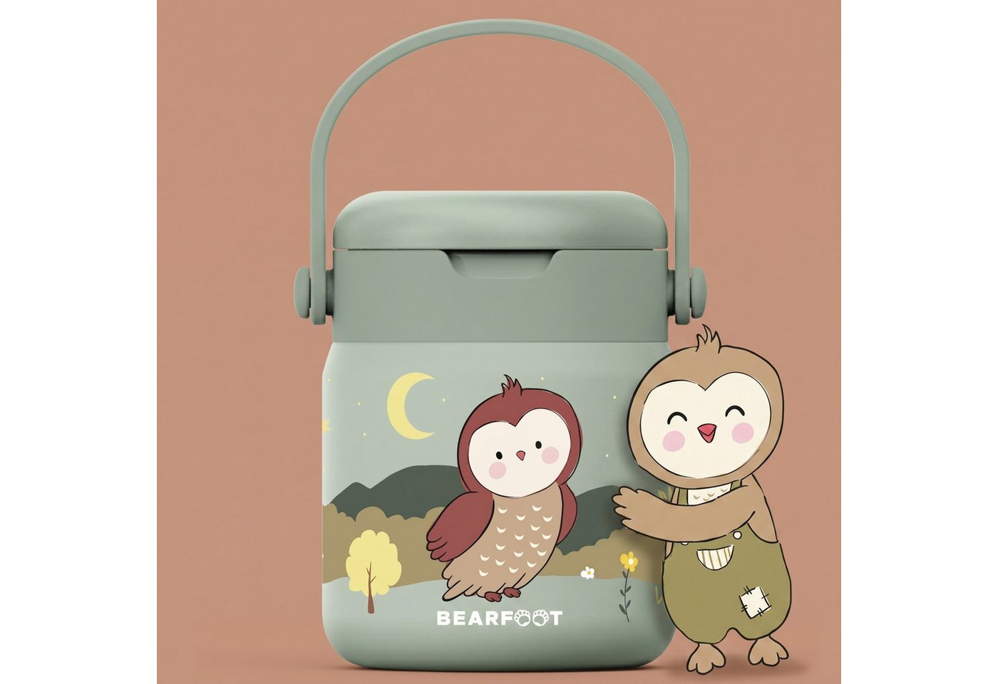 BEARFOOT Trinkflasche Thermobehälter Kinder Edelstahl - Eule Sabei, Thermobehälter, auslaufsicher, Edelstahl, Food jar, BPA-frei Bild 4