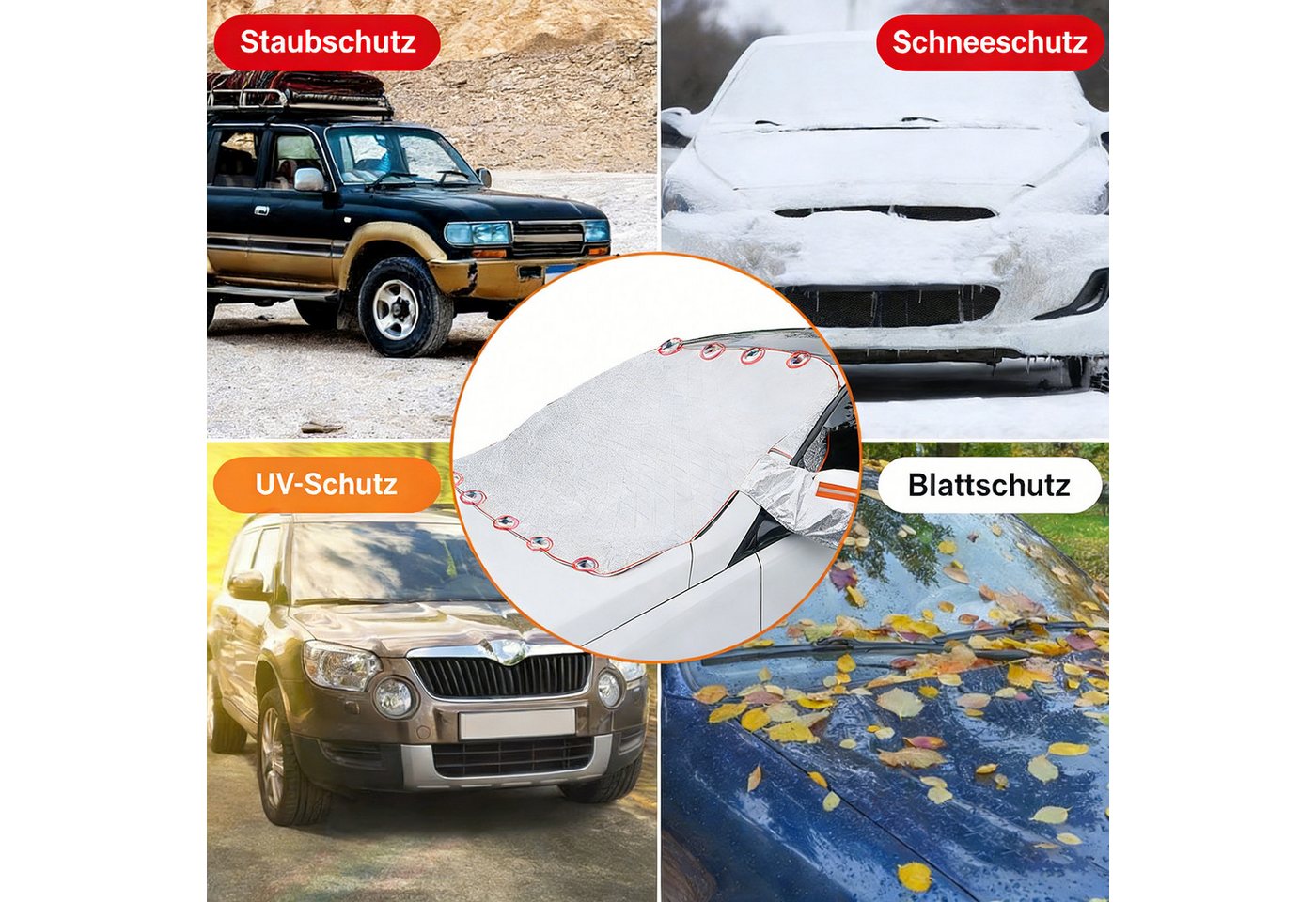 wohnTRAUM24 Frontscheibenabdeckung Frontscheibenabdeckung, Ultra-Dick Auto Scheibenabdeckung Magnetische, 147 x 100 cm, Windschutzscheibe Abdeckung Faltbare, FüR Die Gegen Schnee, EIS, Fros Bild 4
