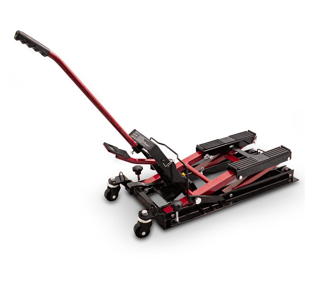 Bituxx Motorradheber hydraulisch 11,5-37,5cm bis 680kg Rot, max. Hubhöhe: 37.5 cm, MS-19734 Bild 3