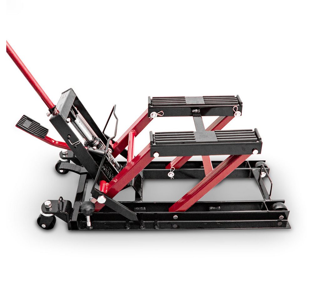 Bituxx Motorradheber hydraulisch 11,5-37,5cm bis 680kg Rot, max. Hubhöhe: 37.5 cm, MS-19734 Bild 4