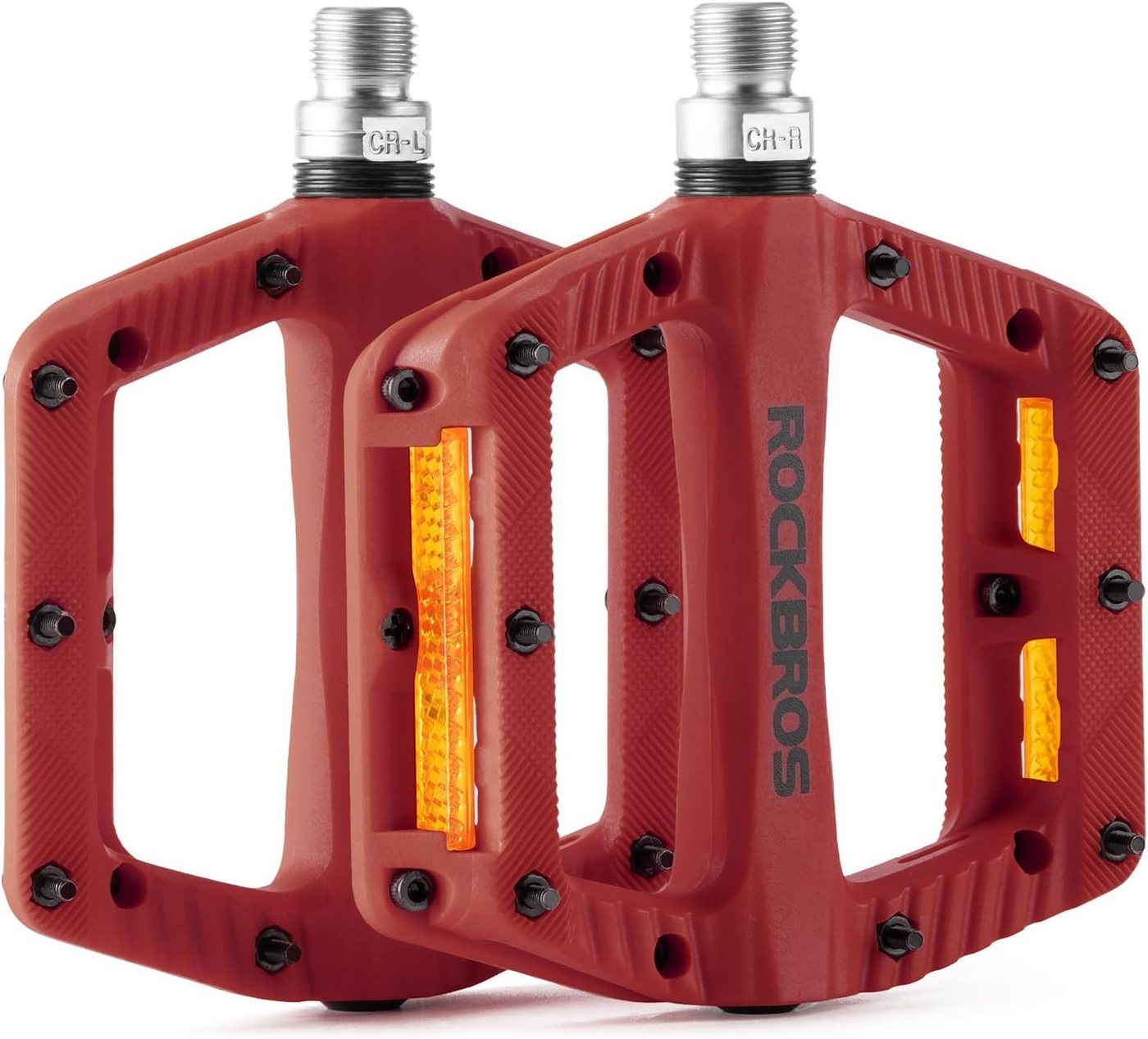 ROCKBROS Fahrradpedale Flat Pedale mit Eisenstiften, Leichtes Nylon, 11,5cm für MTB, E-Bike Bild 3