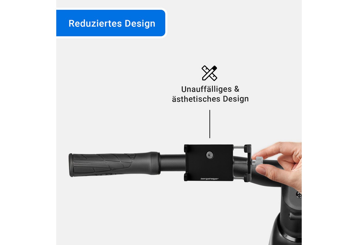 bergsteiger Fahrrad-Kartenhalter Handyhalterung Fahrrad & E-Bike aus Aluminium, (bis 6,8 Zoll, sicherer Halt für Lenker 25–32 mm, kompatibel mit iPhone, Samsung uvm) Bild 5