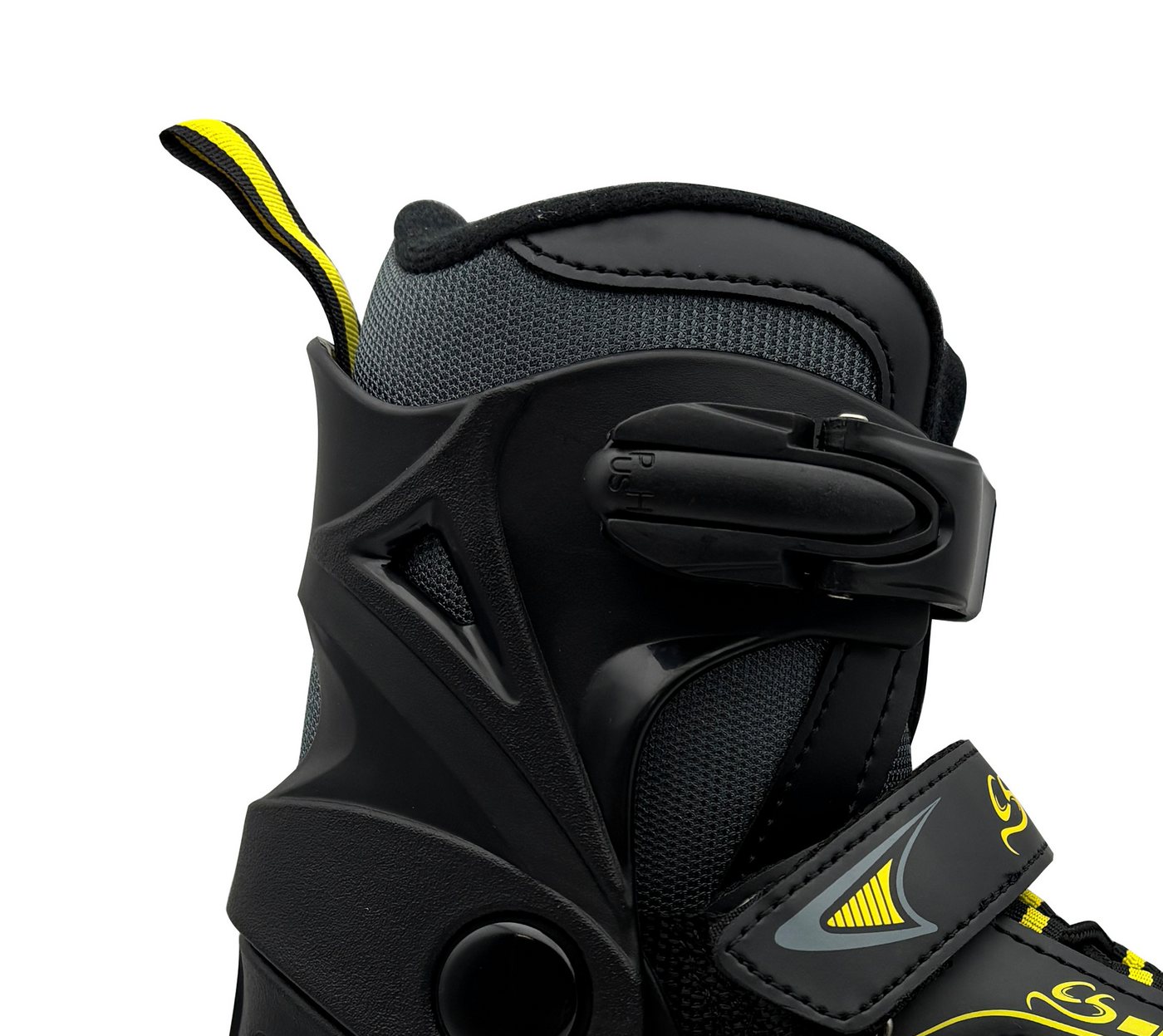 Cox Swain Schlittschuhe POLAR – größenverstellbar, Softboot – Grey/Yellow – M (37-40), Verstellbare Schlittschuhe mit Edelstahlkufen Bild 4