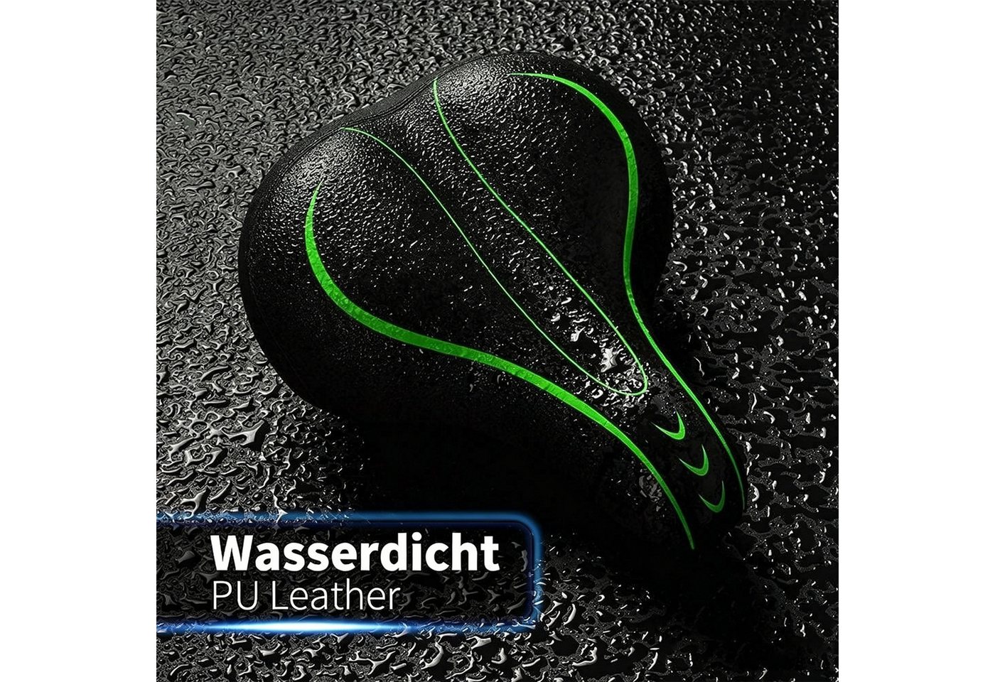 MOPUEA Fahrradsattel Fahrradsattel atmungsaktiv Memory schweißfester für Damen und Herren (Ergonomischer Fahrradsattel breit gepolstert wasserdicht komfort, Komfort Fahrradsattel mit Federung ergonomisch stoßdämpfend), Breit gepolstert wasserdicht stoßdämpfend ergonomisch sicher