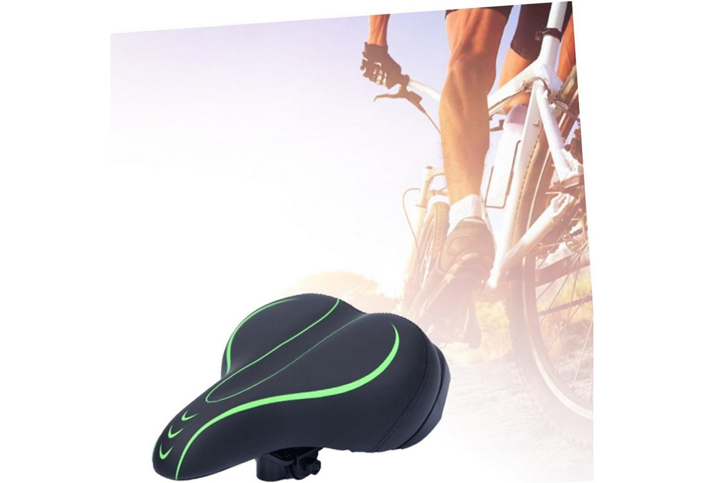 MOPUEA Fahrradsattel Fahrradsattel atmungsaktiv Memory schweißfester für Damen und Herren (Ergonomischer Fahrradsattel breit gepolstert wasserdicht komfort, Komfort Fahrradsattel mit Federung ergonomisch stoßdämpfend), Breit gepolstert wasserdicht stoßdämpfend ergonomisch sicher Bild 2