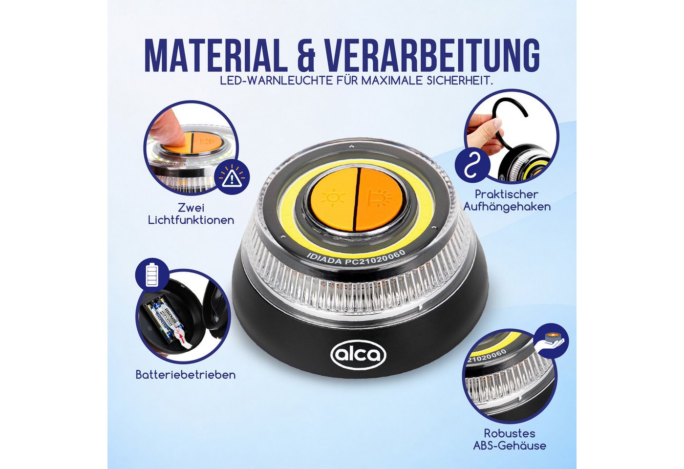 alca LED-Warndreieck Warnleuchte LED V16 100lm 360° Notlicht Blinklicht Magnet IP54 (1-St) Bild 5