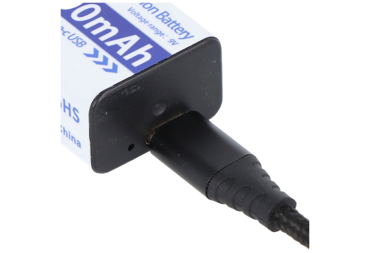 AccuCell 9V Akkublock mit USB-C Ladeanschluss, Li-ion, 7,4V, 1200mAh, 8,9 Wh Akku 1200 mAh (9,0 V) Bild 4