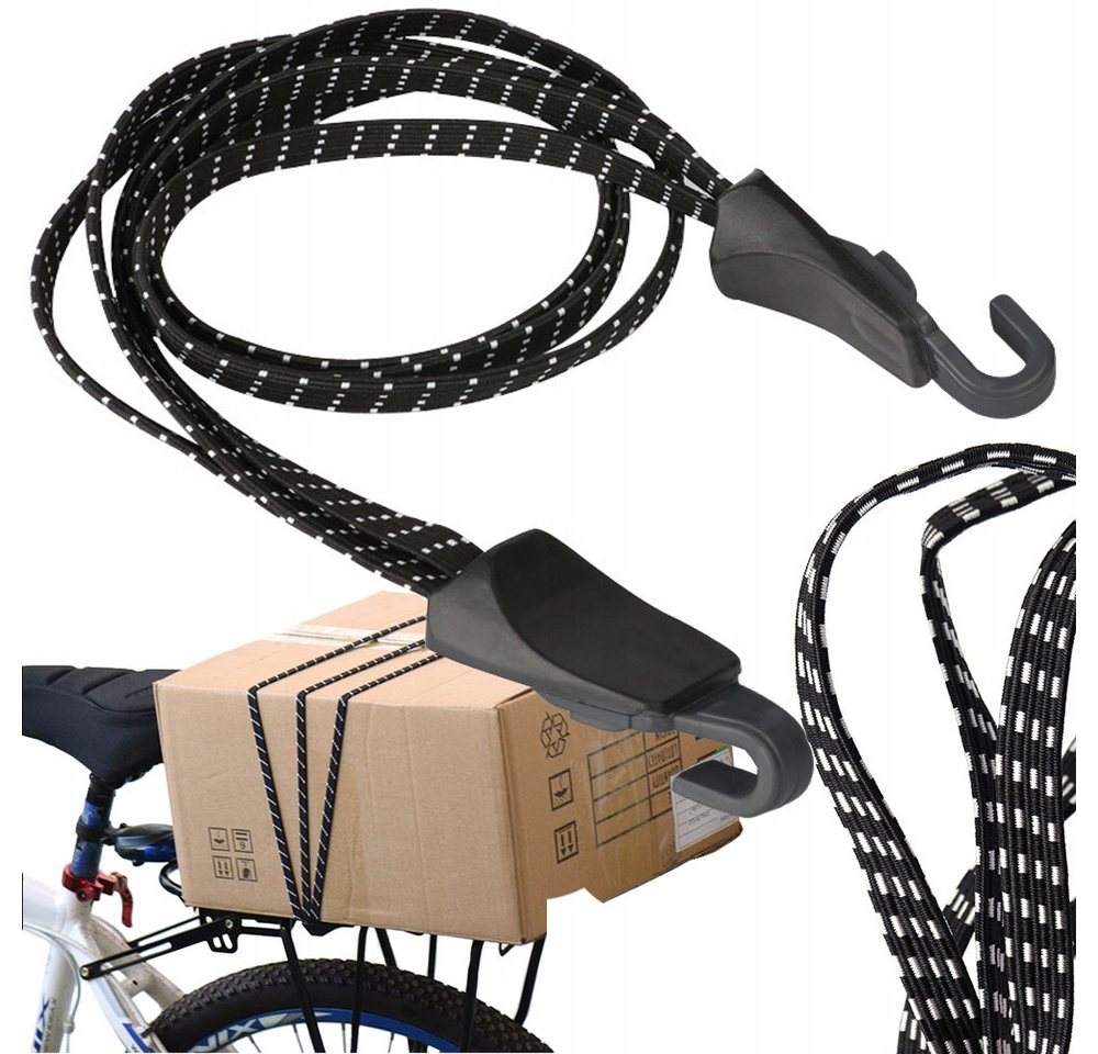 VERK GROUP Gepäckgurt Fahrrad Gepäckspanner 65 cm Spanngummi Expander Gurt, (1-tlg), Elastisch, mit Haken Bild 2