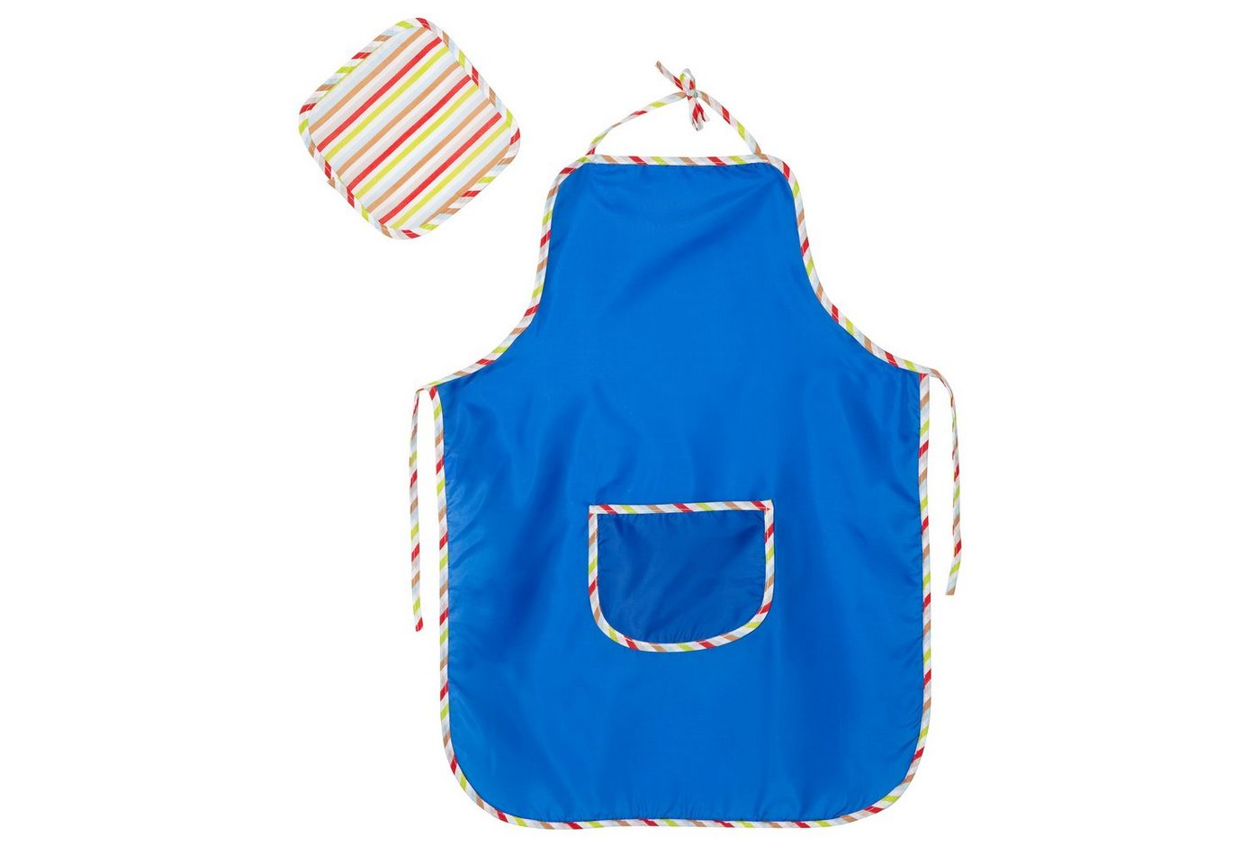 roba® Malschürze Kinderschürze, zum Malen und Basteln, blau mit Lappen und Bauchtasche