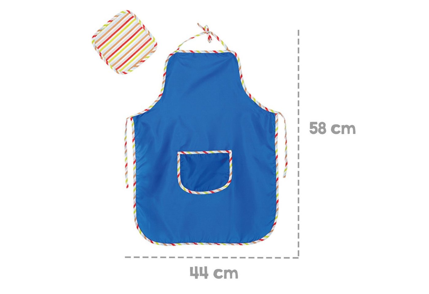 roba® Malschürze Kinderschürze, zum Malen und Basteln, blau mit Lappen und Bauchtasche Bild 2
