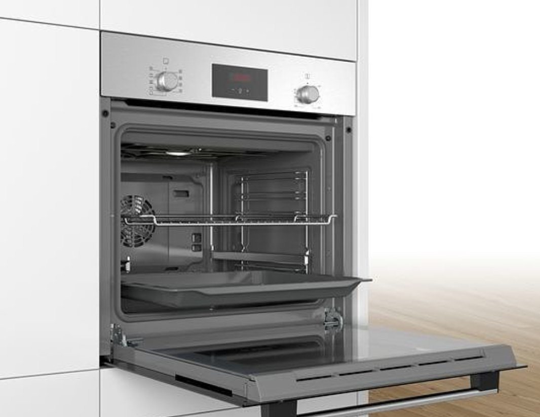 BOSCH Backofen-Set 7 Heizarten Teleskopauszug + keenberk Induktionskochfeld Booster Touch, mit 1-fach Teilauszug
