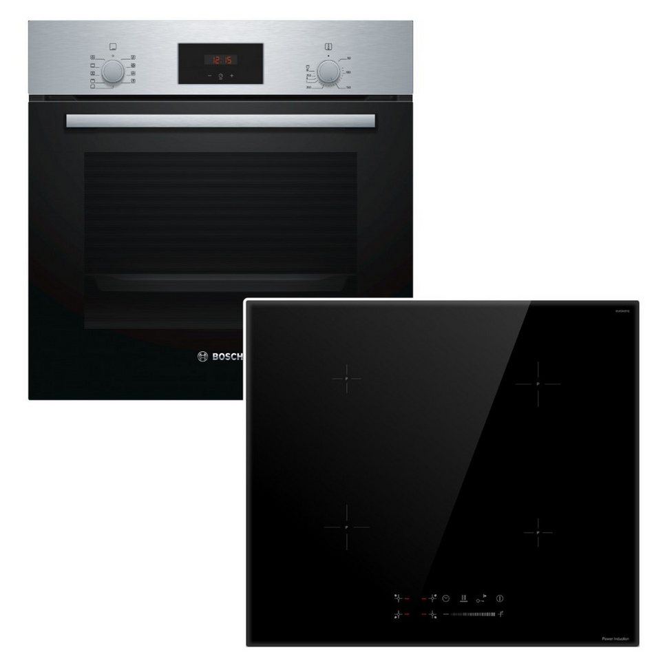 BOSCH Backofen-Set 7 Heizarten Teleskopauszug + keenberk Induktionskochfeld Booster Touch, mit 1-fach Teilauszug Bild 2