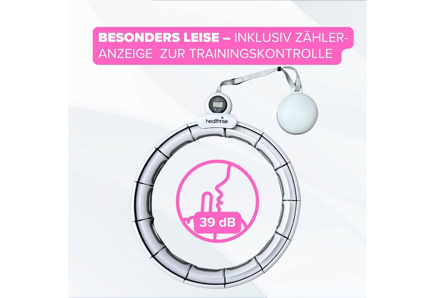Health Rise Hula-Hoop-Reifen Health Rise Smart Hula Hoop 72 - 129 cm Zähler Bauchgurt Bild 4