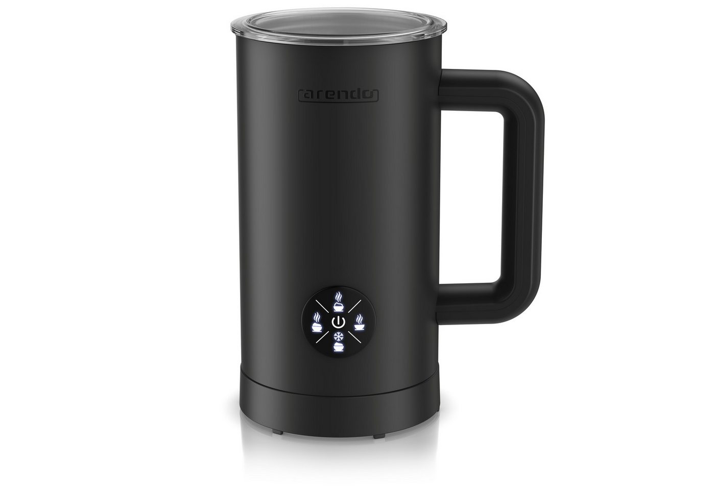 Arendo Milchaufschäumer Milk Frother, 500 W, 4 Modi, 150/300 ml, elektrisch, 500 W, Milchschäumer, Status-LEDs, Edelstahl-Quirl, Trockenkochschutz