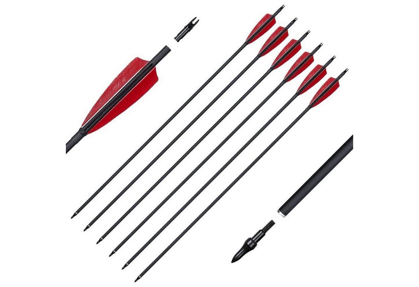 LuxusKollektion Carbonpfeil Pfeile Carbon 30 Zoll 12er Recurvebogen Compound Langbogen Feder Pfeil