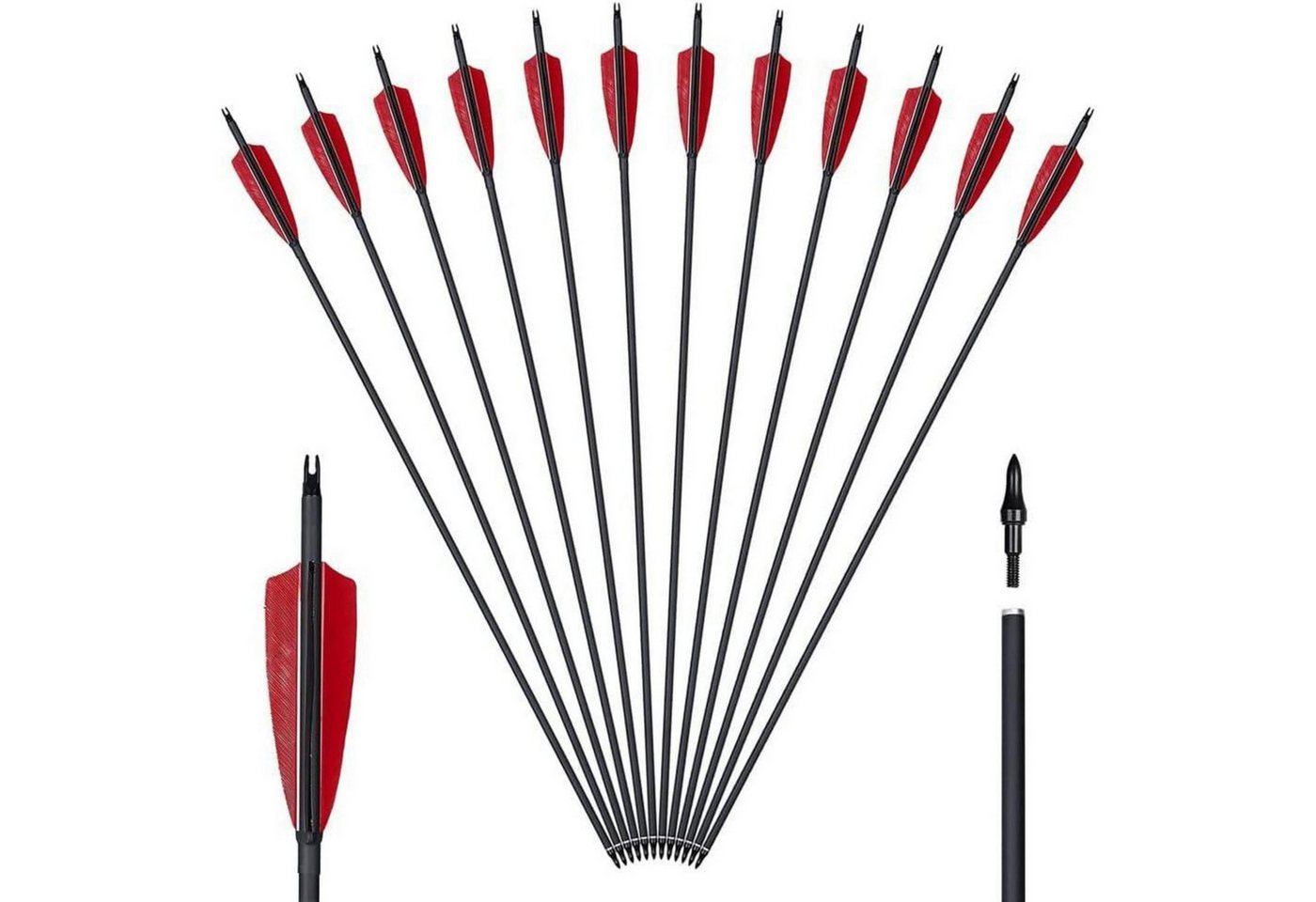 LuxusKollektion Carbonpfeil Pfeile Carbon 30 Zoll 12er Recurvebogen Compound Langbogen Feder Pfeil Bild 2