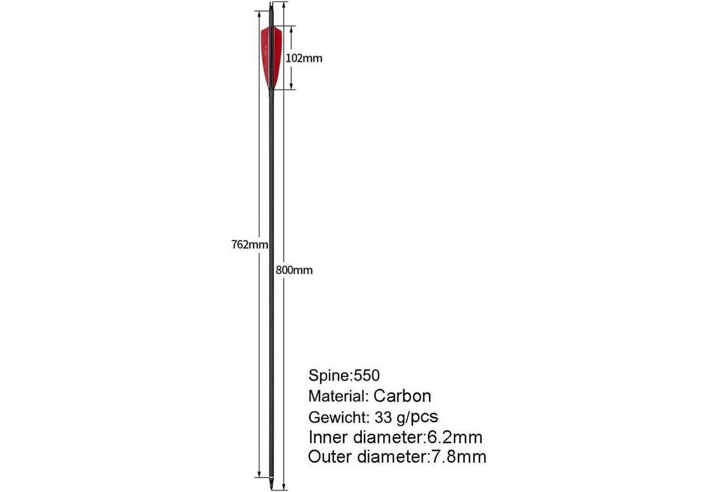 LuxusKollektion Carbonpfeil Pfeile Carbon 30 Zoll 12er Recurvebogen Compound Langbogen Feder Pfeil Bild 4