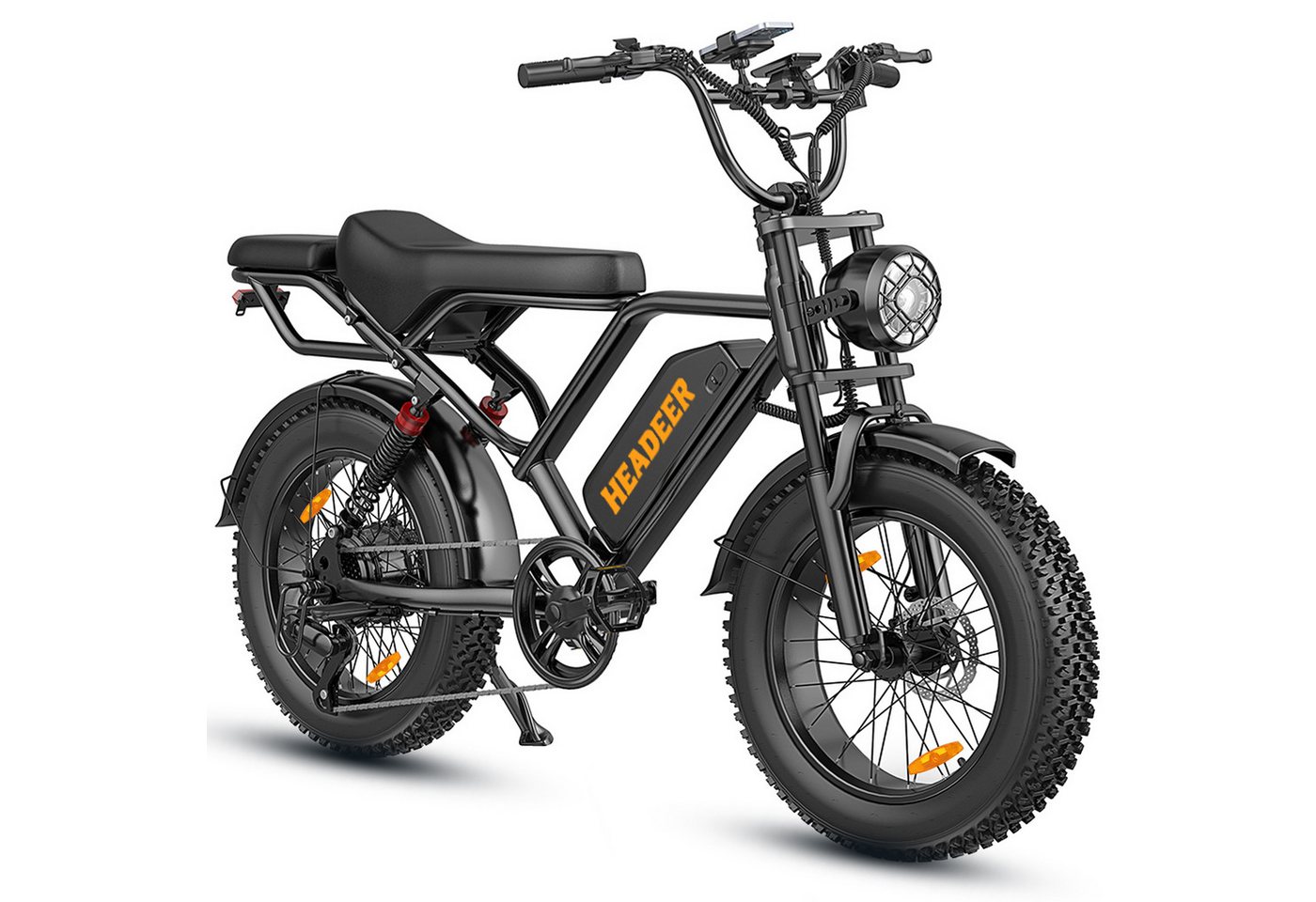 Sinaopus E-Bike Mountainbike Herren u. Damen E-Fatbike 20 Zoll 250W 960Wh 80km Scheibenbremse, Kettenschaltung, Heckmotor, 960 Wh, (Beleuchtungsset mit Batterieladegerät, Batterieschlüssel, Werkzeug), Scheibenbremse Vollfederung LCD-Display 150kg Zuladung 39,5kg Bild 4