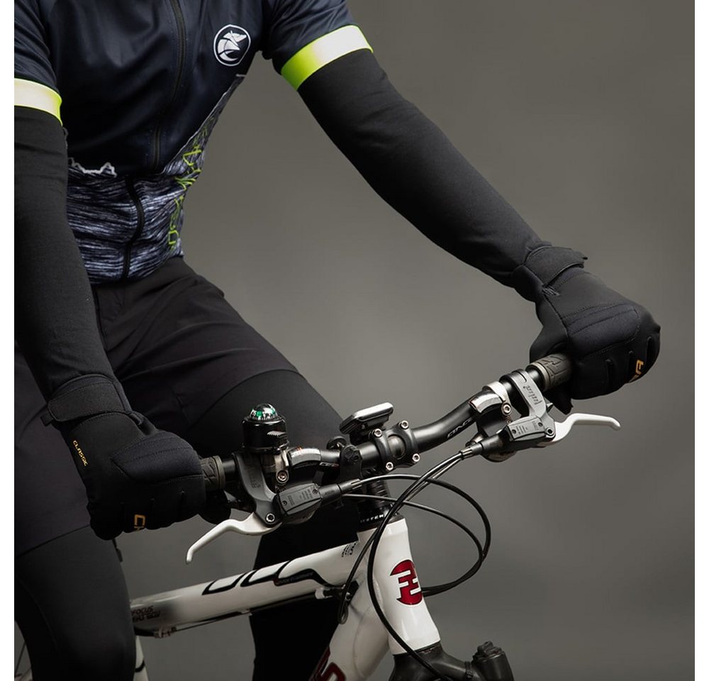 Chiba Fahrradhandschuhe Classic - winddichter Softshell - schwarz/gold - 1 Paar