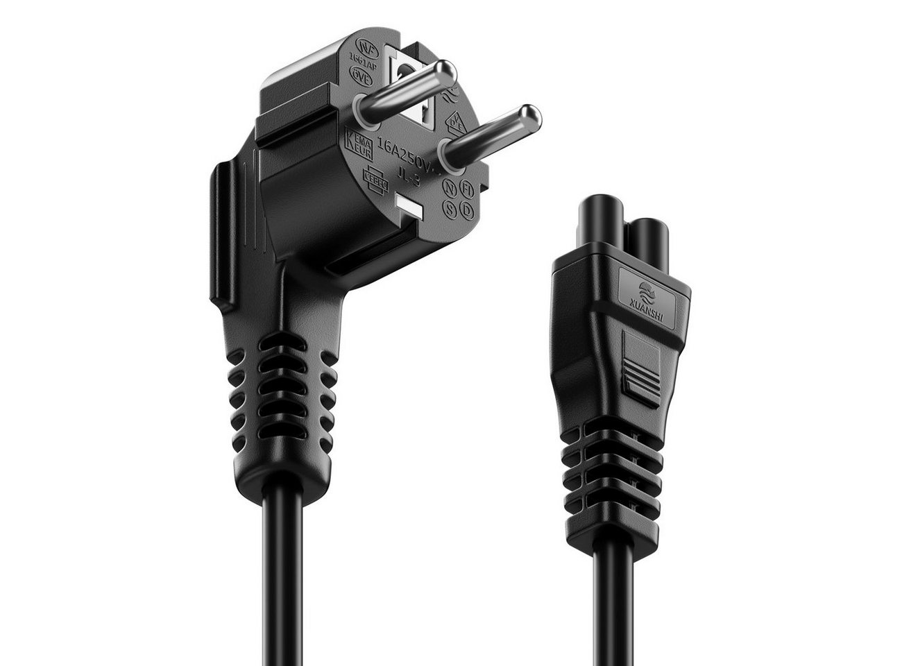 deleyCON deleyCON 3,0m Stromkabel Schutzkontakt Typ F 90° auf IEC C5 Buchse Stromkabel Bild 5