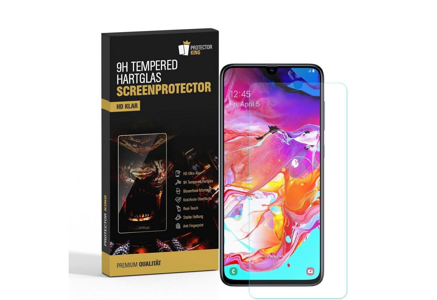 Protectorking Schutzfolie 1x 9H Panzerglas für Samsung Galaxy A10 Displayschutz Panzerfolie, (1-Stück), Displayschutzglas, Schutzglas Echtglas Tempered 9H Härte HD-KLAR Bild 4