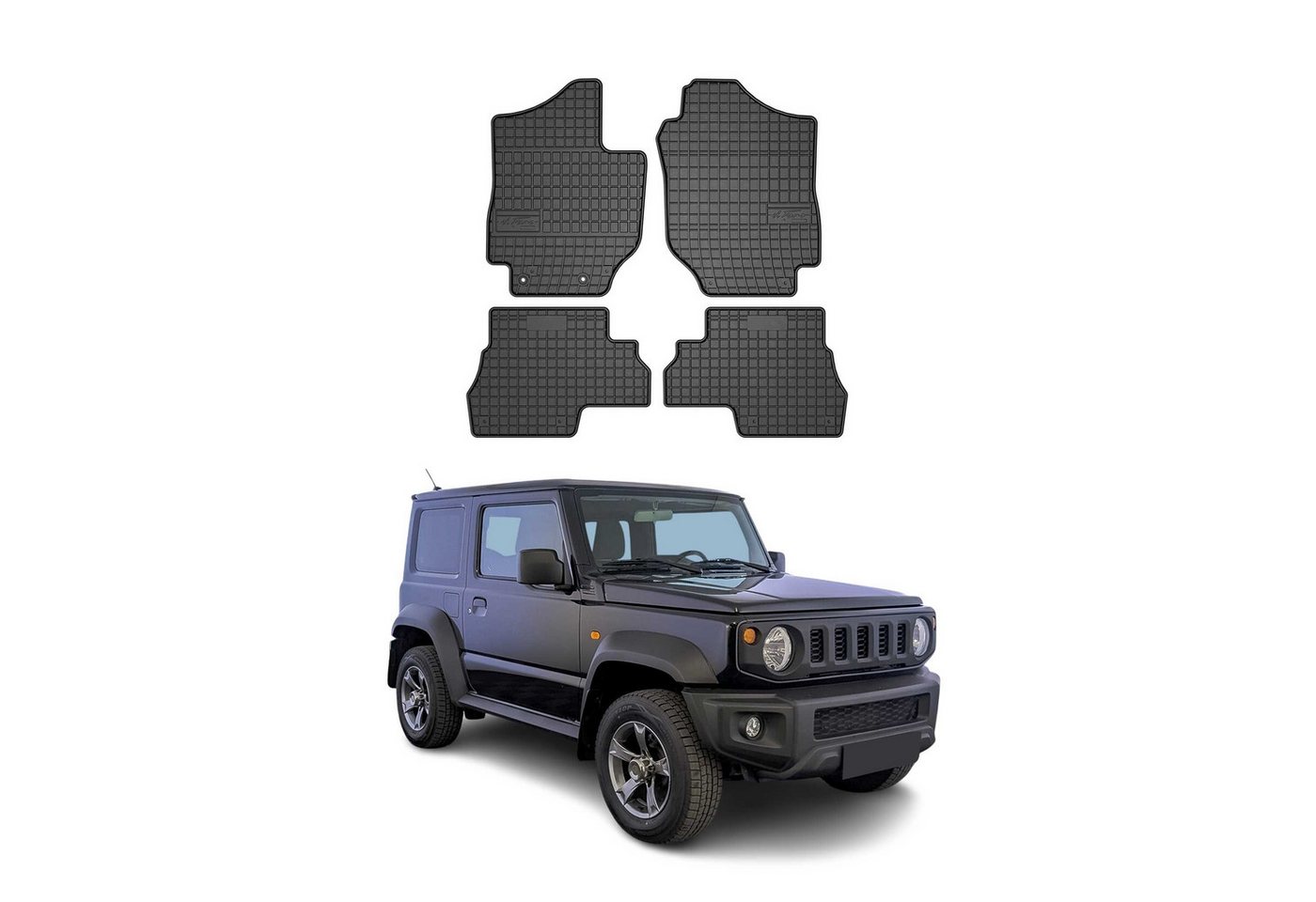 OMAC Auto-Fußmatten für Suzuki Jimny 2018-2025 Gummimatten Schwarz 4 tlg (4 St), für Suzuki Jimny 2018-2025 Suzuki Jimny 2018-2025, Antirutsch,Wasserfest,Einfache Installation Bild 3