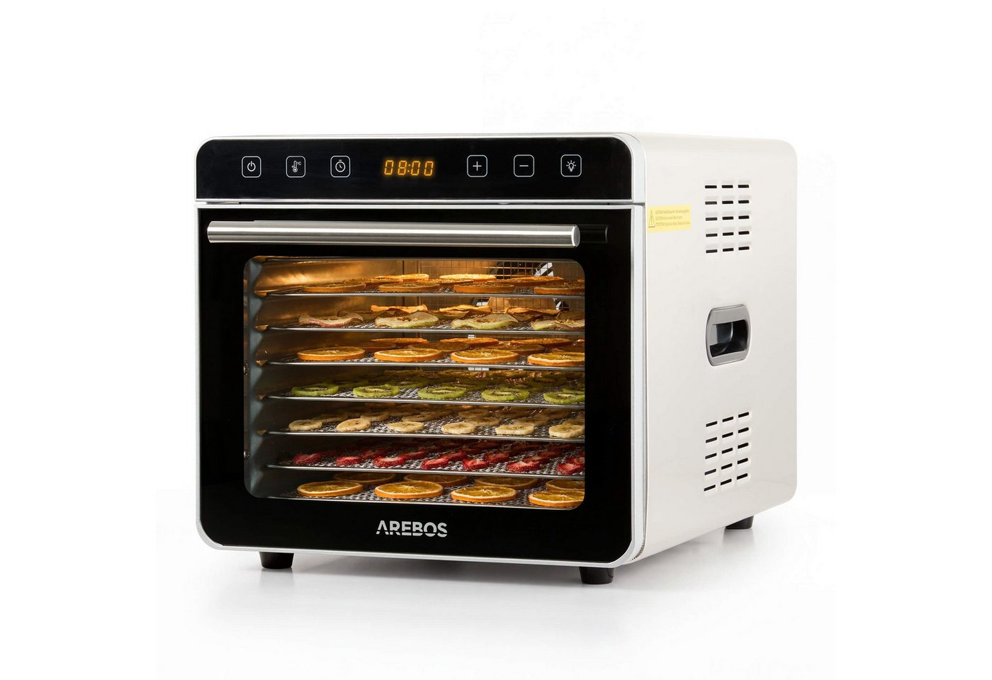 Arebos Dörrautomat Dörrgerät 19L mit Edelstahlgittern & Timer 700 W, 8 Etagen, 19 L Fassungsvermögen, 700 W Leistung Bild 4