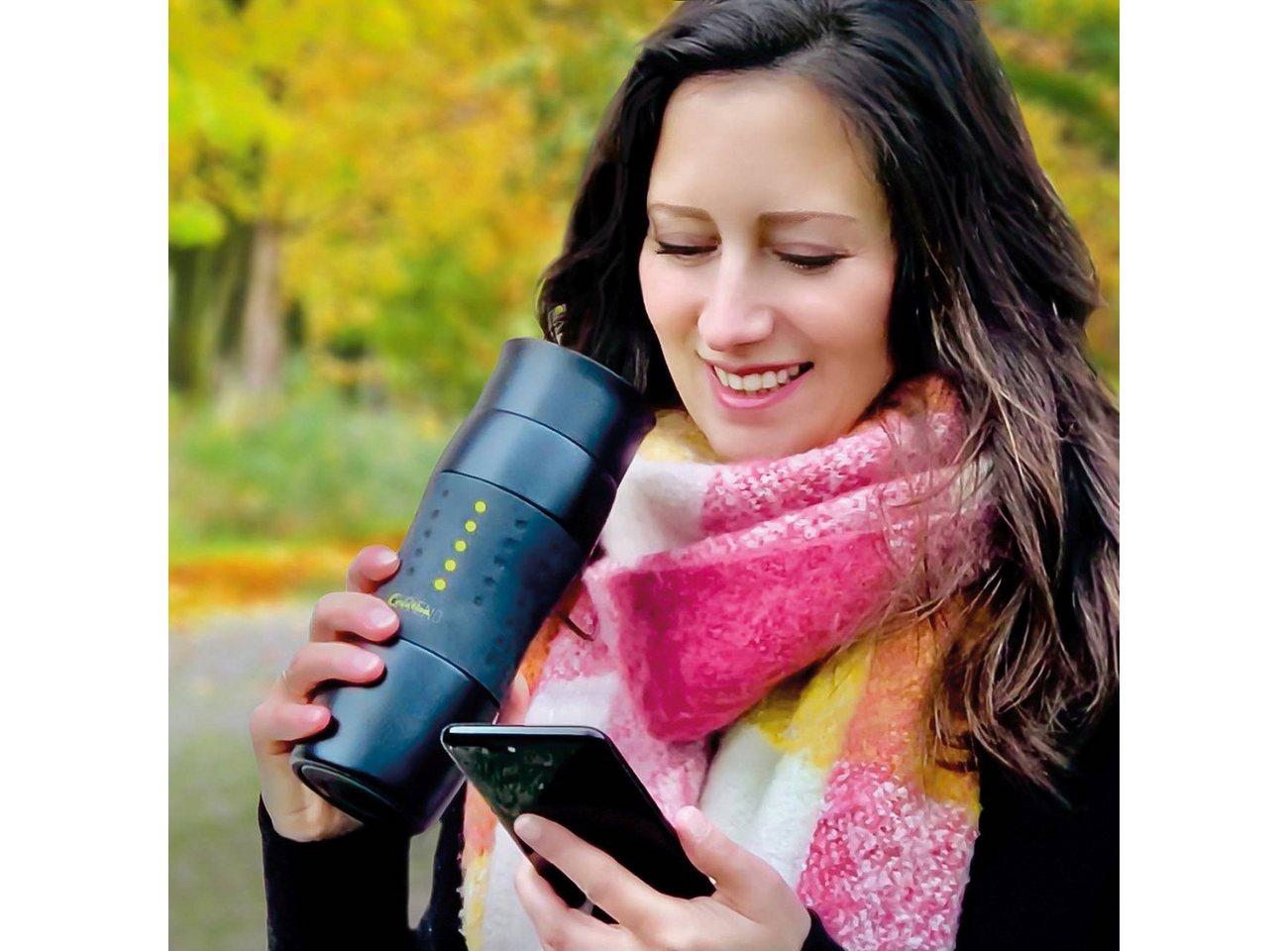 Creano Thermoflasche Thermobecher “Travel-Mug Schwarz” 420 ml, abnehmbare Öffnung für einache Reinigung Bild 2
