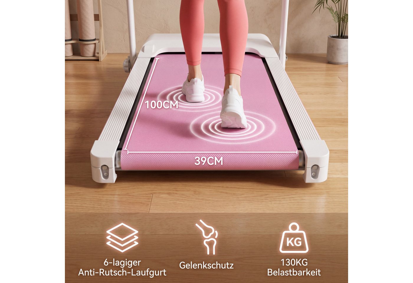 ANYSUN Laufband Klappbare Laufbänder für zu Hause, tragbares elektrisches Laufband (Laufband mit Steigungsverstellung, und Griffen 2,5 PS kleines Laufband für zu Hause), mit LED-Display.,elektrisches Laufband für Homeoffice und Wohnbereich Bild 5