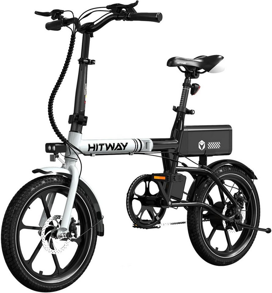 HITWAY E-Bike Faltrad Faltbares Elektrofahrrad, herausnehmbarer Akku bis zu 65 km Reichweite, 1 Gang, APP, Max. 25km/h E-Citybike, Pedelec mit Schloss, Pumpe Bild 4