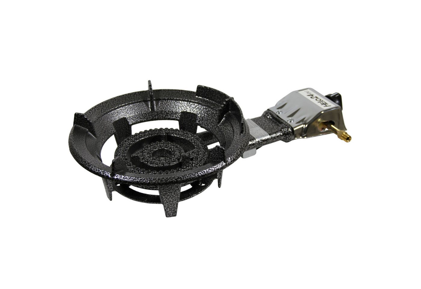 HELO24 Gaskocher Hockerkocher Camping Wok 9 kW 2 Ring-Brenner H4 + Schlauch + Regler Bild 2