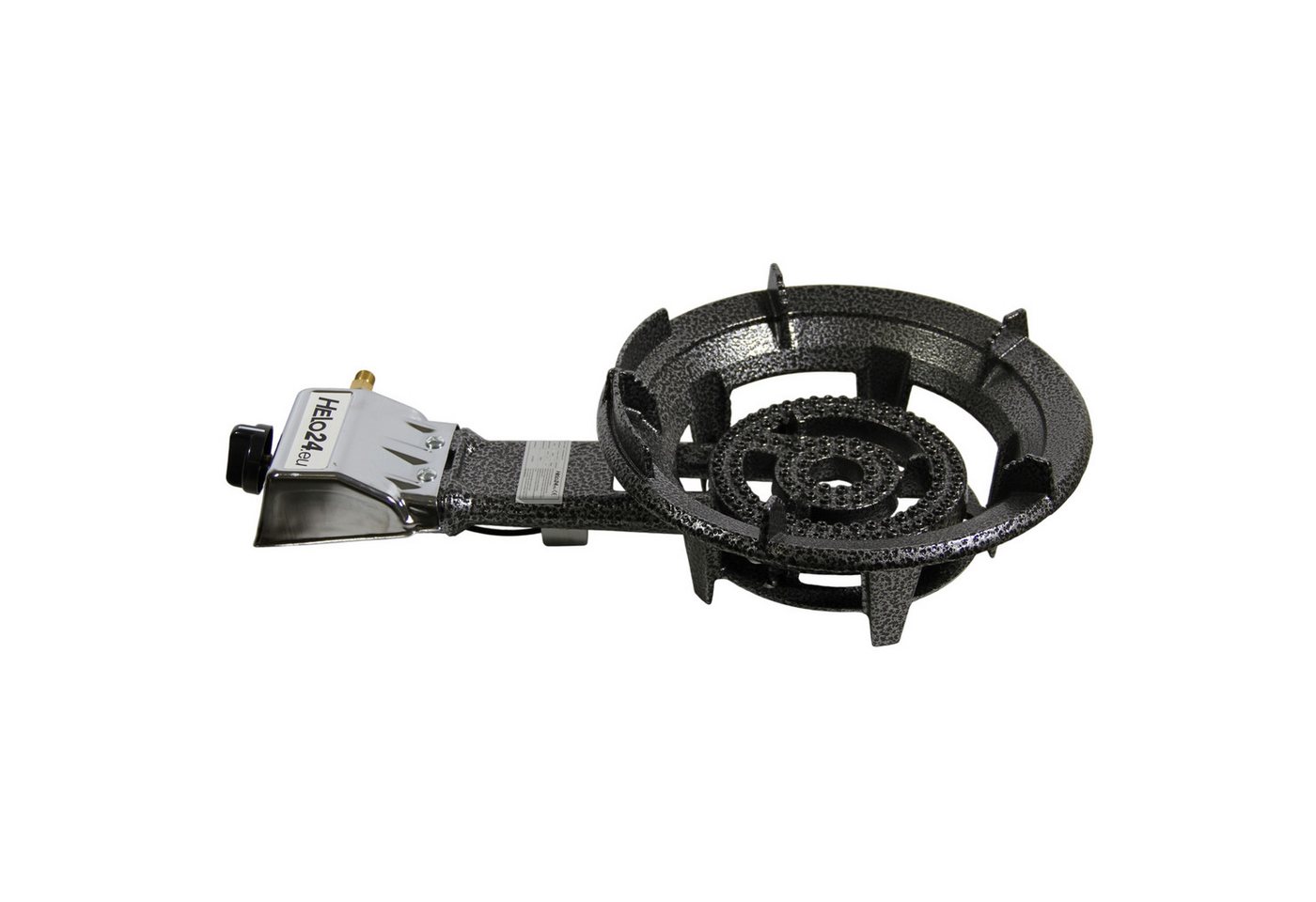 HELO24 Gaskocher Hockerkocher Camping Wok 9 kW 2 Ring-Brenner H4 + Schlauch + Regler Bild 3