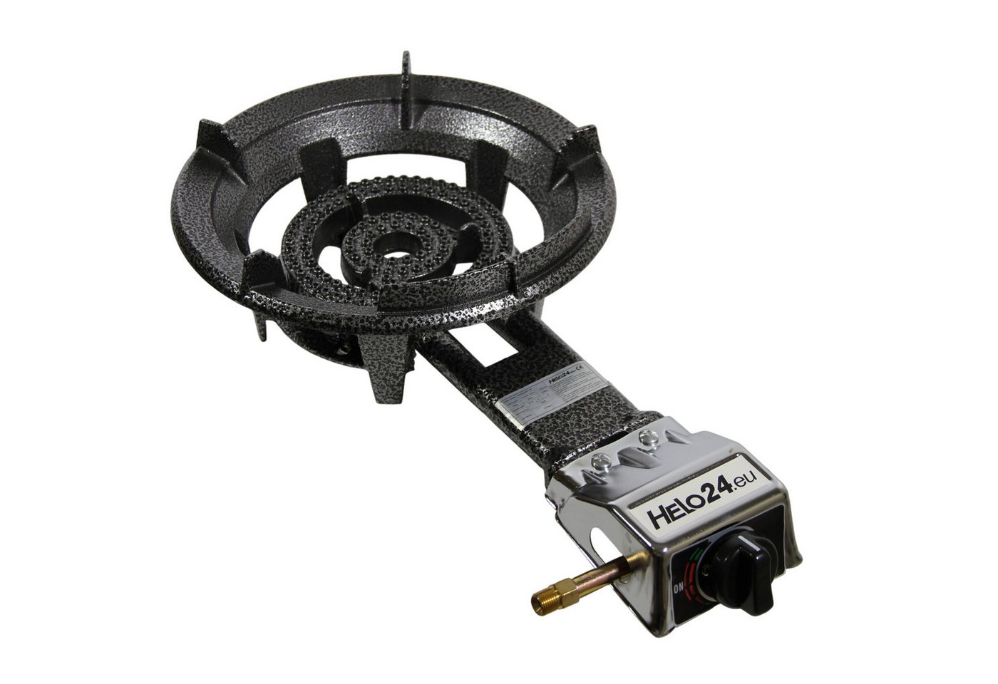 HELO24 Gaskocher Hockerkocher Camping Wok 9 kW 2 Ring-Brenner H4 + Schlauch + Regler Bild 5
