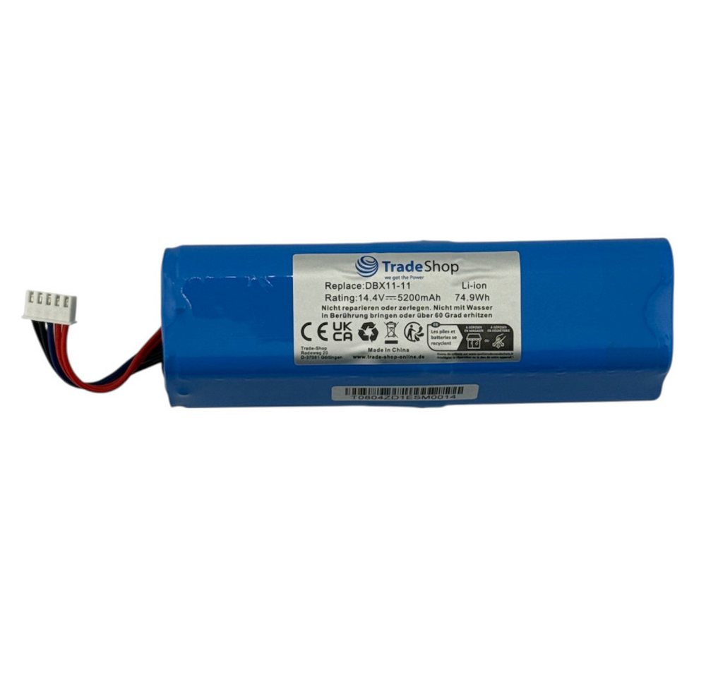 Trade-Shop Akku passend für Ecovacs Deebot Ozmo 950 DX9G, T5 Akku Li-Ion 5200 mAh (14.4 V)