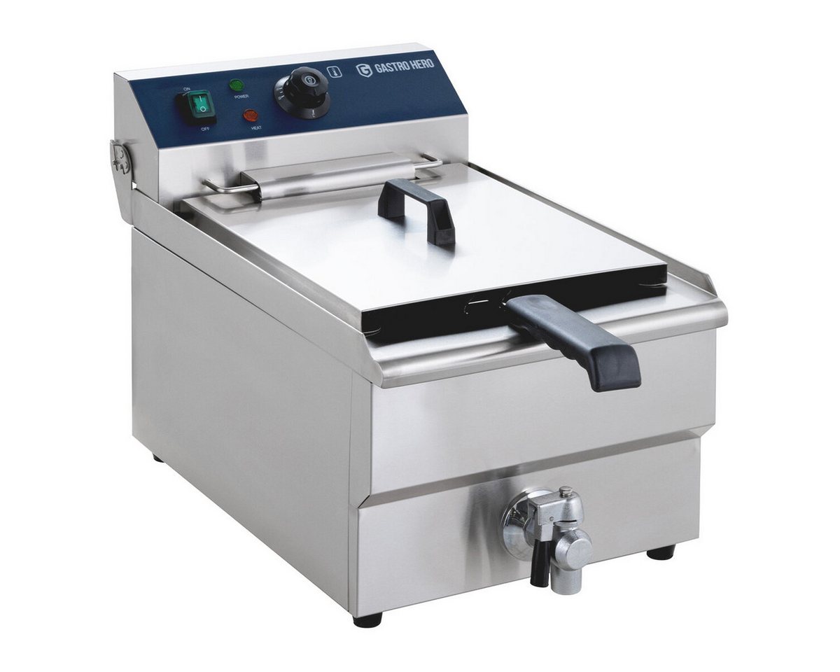 GastroHero Fritteuse Elektro Fritteuse 13 Liter 5 kW Edelstahl Ablasshahn Gastro, 5000 W Bild 3