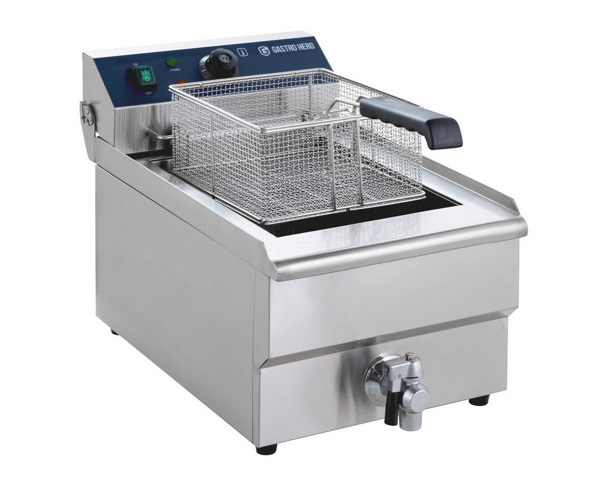 GastroHero Fritteuse Elektro Fritteuse 13 Liter 5 kW Edelstahl Ablasshahn Gastro, 5000 W Bild 4