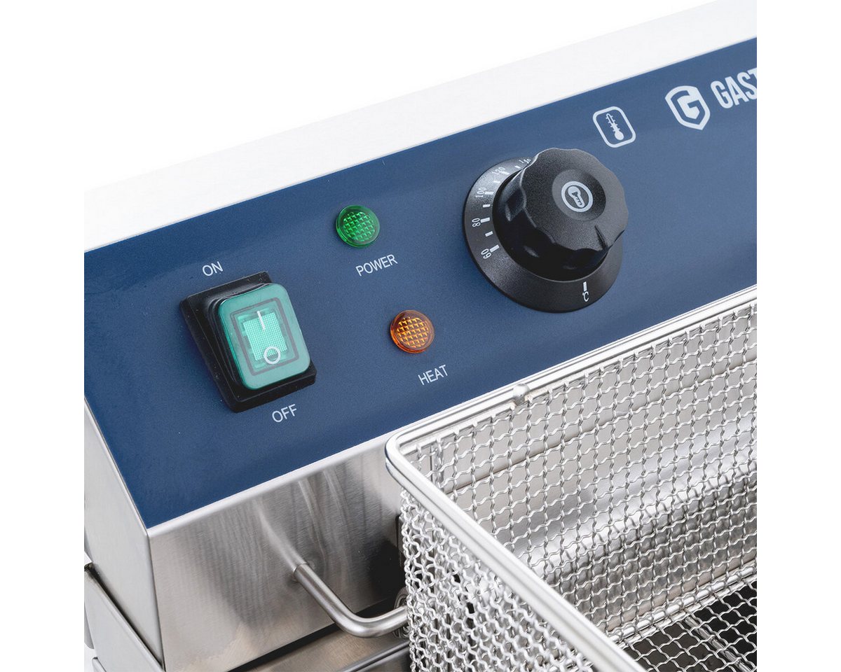GastroHero Fritteuse Elektro Fritteuse 13 Liter 5 kW Edelstahl Ablasshahn Gastro, 5000 W Bild 5