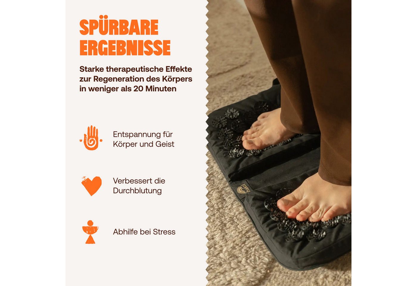 ShaktiMat Akupressurmatte Akupressur Fußmatte zur Entspannung - Bio-Baumwolle, Faire Produktion, Ethische Handarbeit, GOTS-zertifizierte Bio-Baumwolle