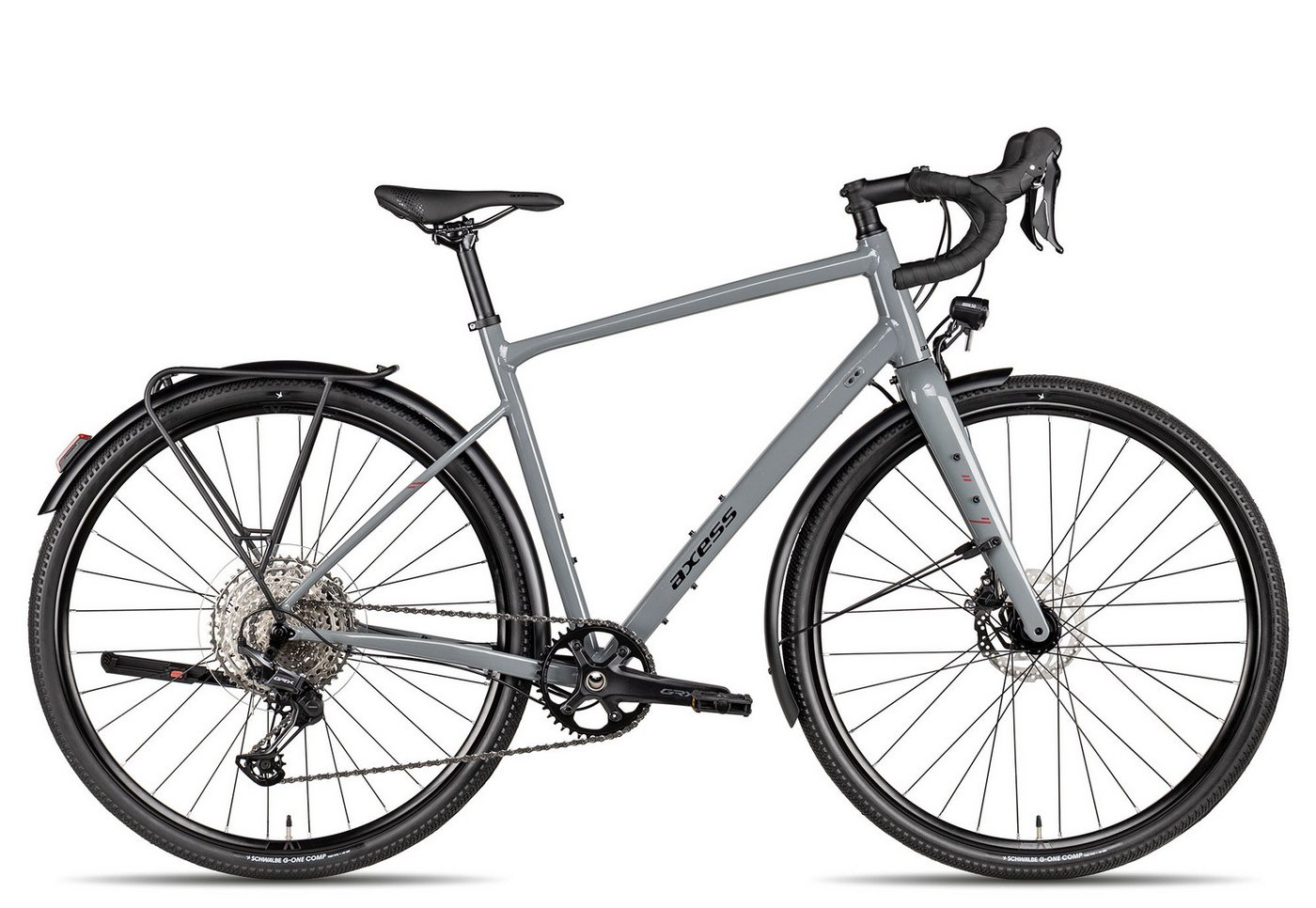 Axess Gravelbike Axess CREED ADV EQ, 12 Gang Shimano GRX RD-RX822, 12-Speed, Shadow Plus Schaltwerk, Kettenschaltung, hydraulische Scheibenbremse schwarz/grau Bild 3