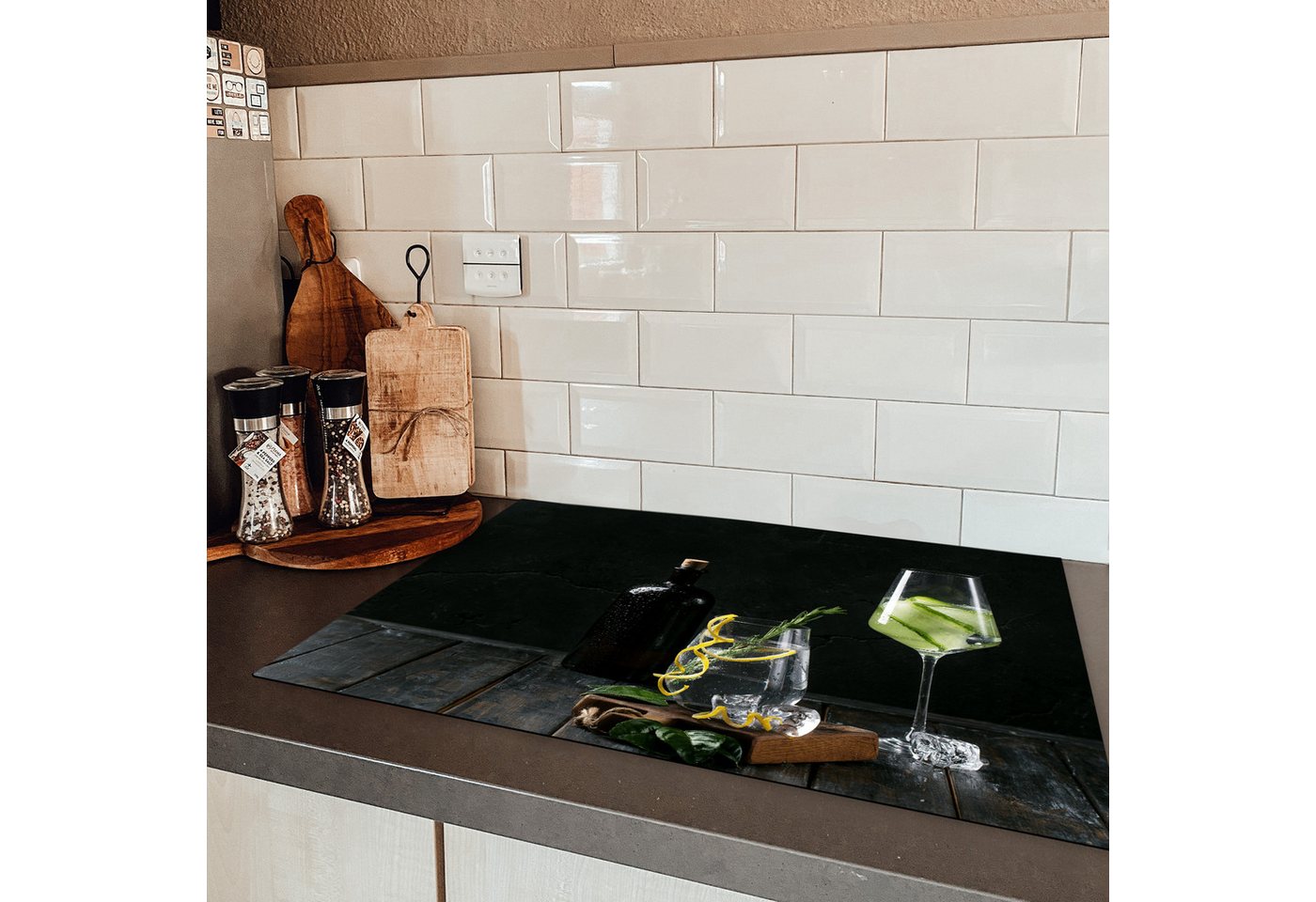 MuchoWow Herd-Abdeckplatte Weinglas - Induktionsschutz - Getränk - Glas, Vinyl, (1 tlg), Cerankochfeld Abdeckung, Herd Abdeckplatten Vinyl, 76x51.5 cm Bild 2