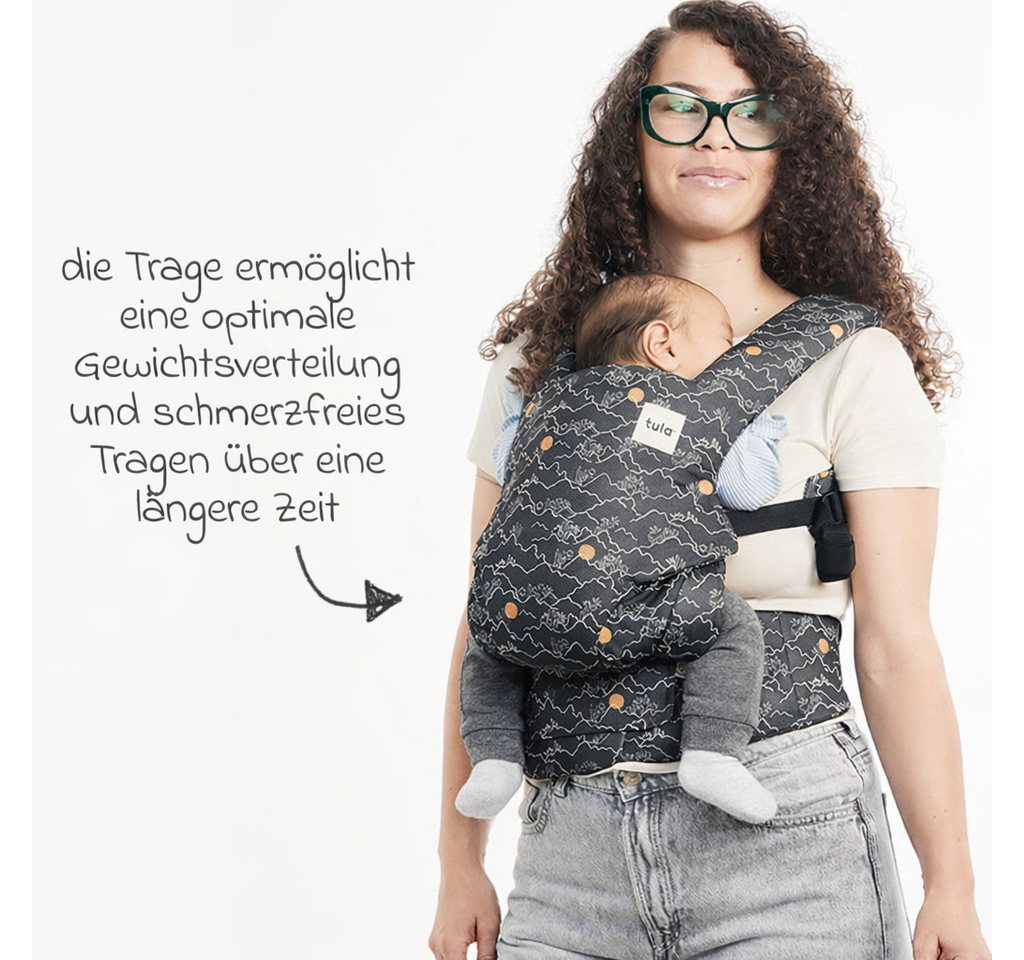Tula Babytrage Explore Mesh - Mojave, Bauchtrage Rückentrage & Wetterschutz ab Geburt von 3,2 kg - 20,4 kg