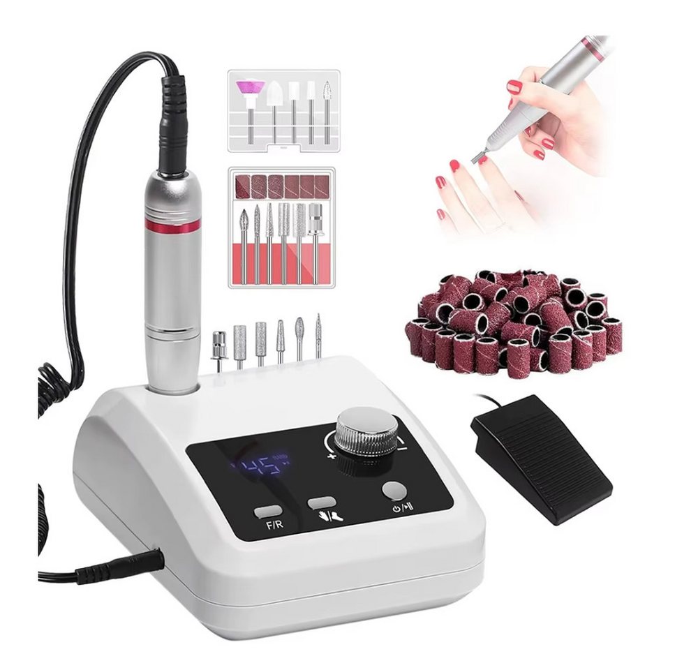 Athlix Maniküre-Pediküre-Set elektrische Nagelbohrmaschine Gelnägel Nagelbohrer, Entfernen von Gel-/Acryllack, Hornhautentfernung & Polieren Bild 2