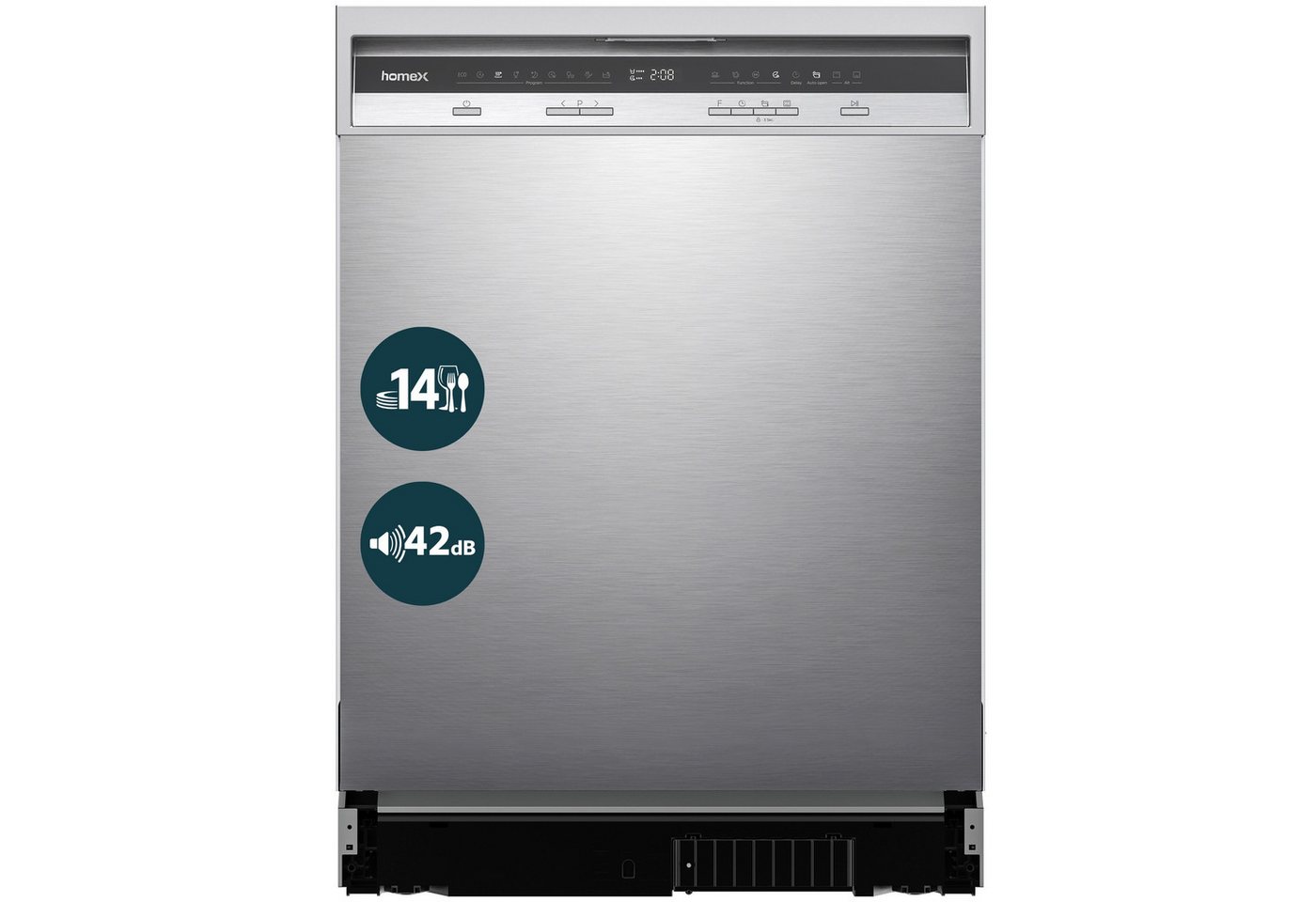 homeX Unterbaugeschirrspüler DWBU601442A, 10 l, 14 Maßgedecke, Spülmaschine 60cm unterbaufähig, 9 Programme, 14 Gedecke, AquaStop Bild 3