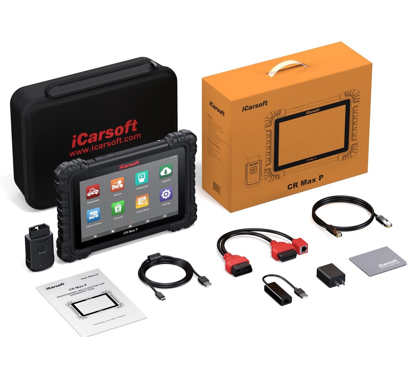 iCarsoft OBD2-Diagnosegerät CR Max P OBD Diagnose 10" Touchscreen 58+ Marken CAN-FD DoIP, Android